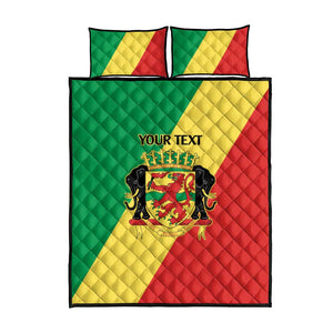 Republic of The Congo Personalized Quilt Bed Set Simple Flag Style - African Pride