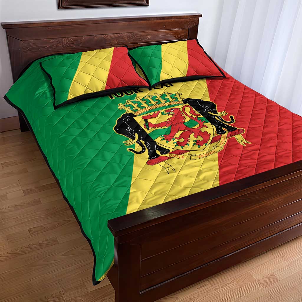 Republic of The Congo Personalized Quilt Bed Set Simple Flag Style - African Pride