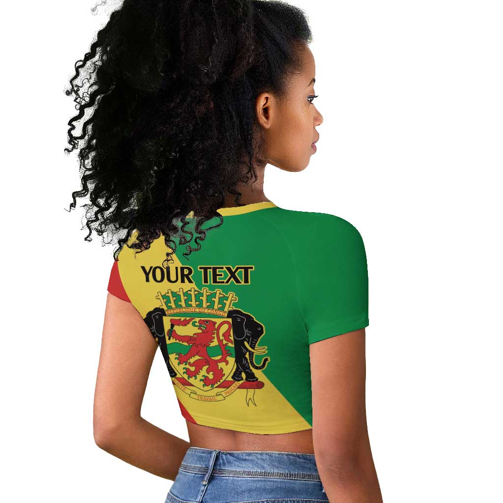 Republic of The Congo Personalized Raglan Cropped T shirt Simple Flag Style - African Pride