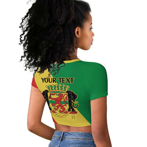 Republic of The Congo Personalized Raglan Cropped T shirt Simple Flag Style - African Pride