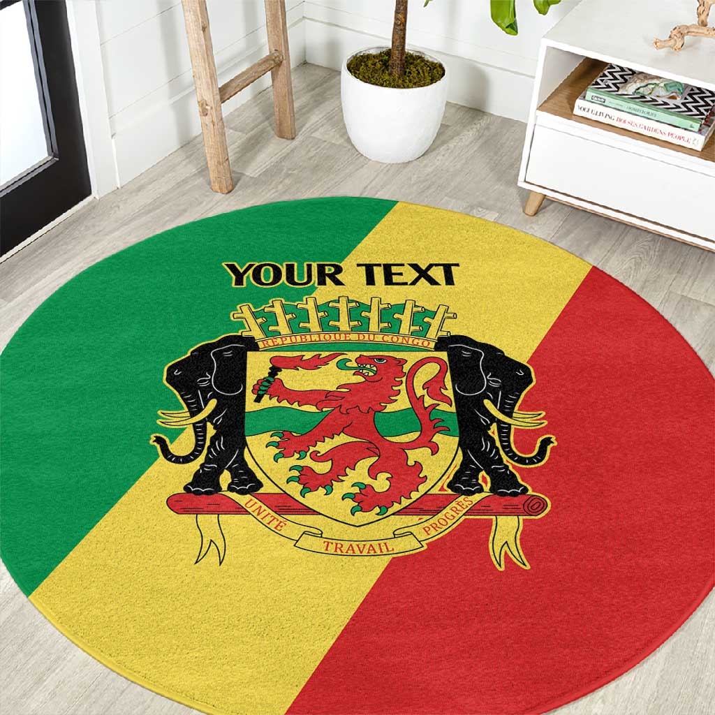 Republic of The Congo Personalized Round Carpet Simple Flag Style - African Pride