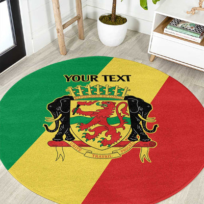 Republic of The Congo Personalized Round Carpet Simple Flag Style - African Pride