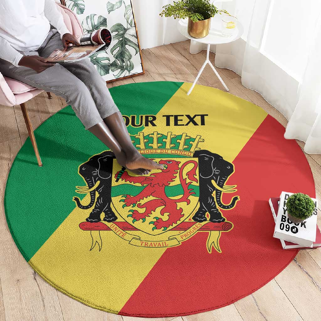 Republic of The Congo Personalized Round Carpet Simple Flag Style - African Pride