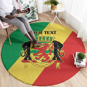 Republic of The Congo Personalized Round Carpet Simple Flag Style - African Pride