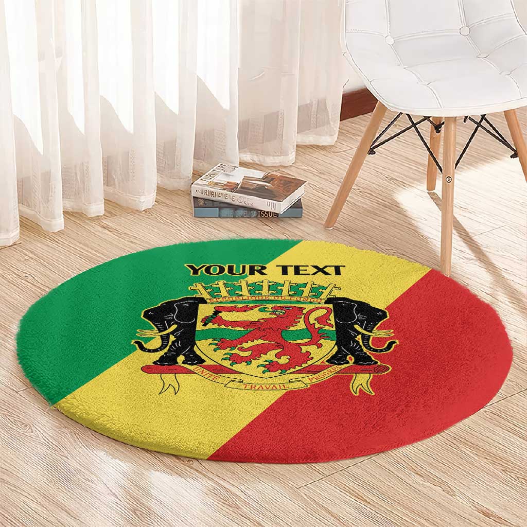 Republic of The Congo Personalized Round Carpet Simple Flag Style - African Pride