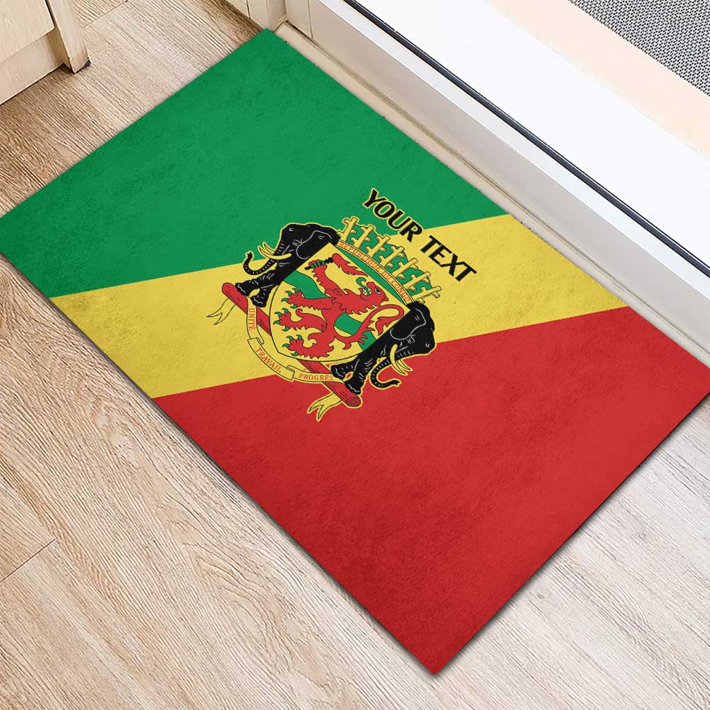 Republic of The Congo Personalized Rubber Doormat Simple Flag Style - African Pride