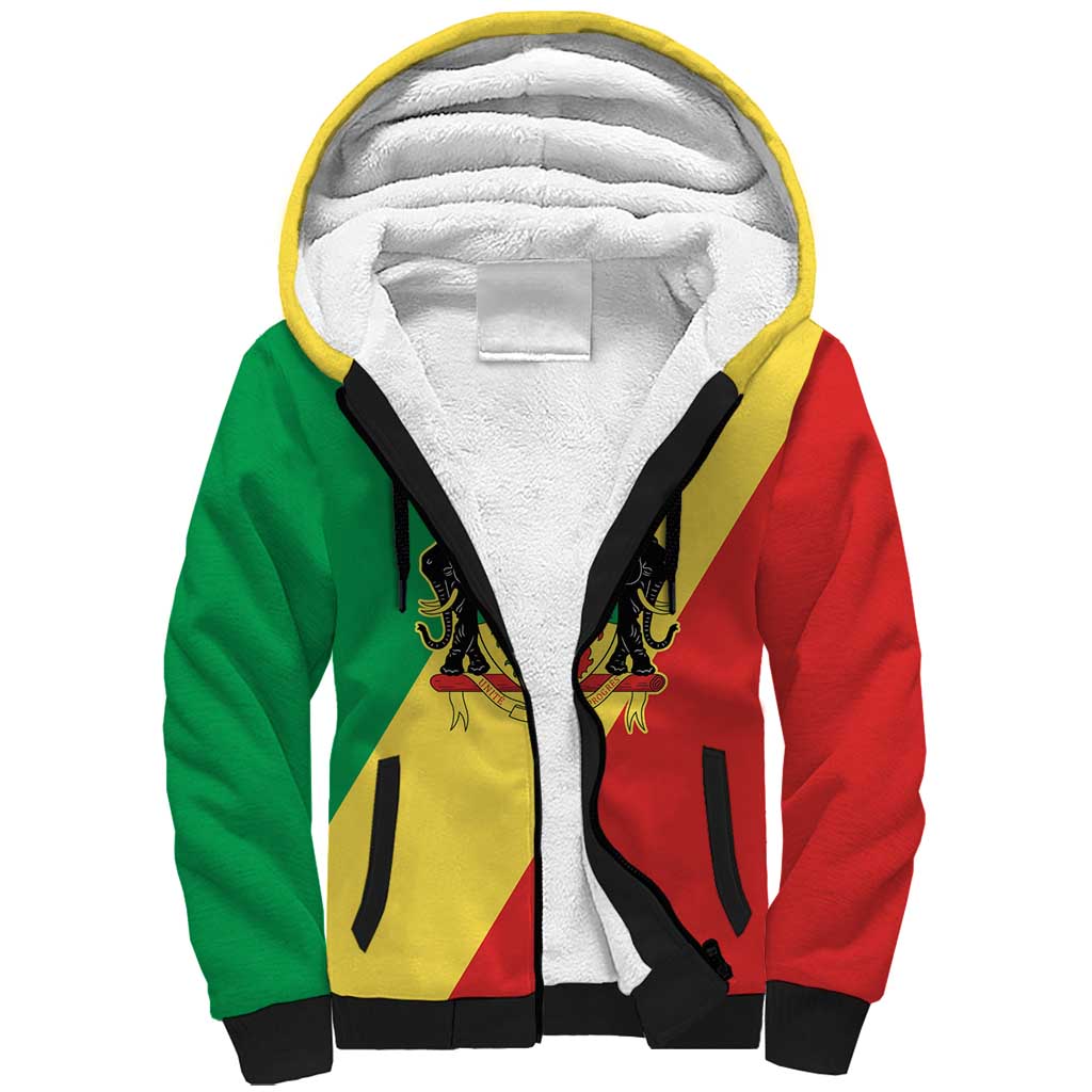 Republic of The Congo Personalized Sherpa Hoodie Simple Flag Style - African Pride