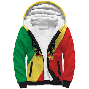 Republic of The Congo Personalized Sherpa Hoodie Simple Flag Style - African Pride