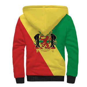 Republic of The Congo Personalized Sherpa Hoodie Simple Flag Style - African Pride