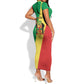 Republic of The Congo Personalized Short Sleeve Bodycon Dress Simple Flag Style - African Pride