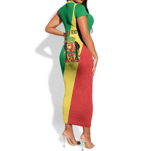 Republic of The Congo Personalized Short Sleeve Bodycon Dress Simple Flag Style - African Pride