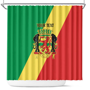 Republic of The Congo Personalized Shower Curtain Simple Flag Style - African Pride
