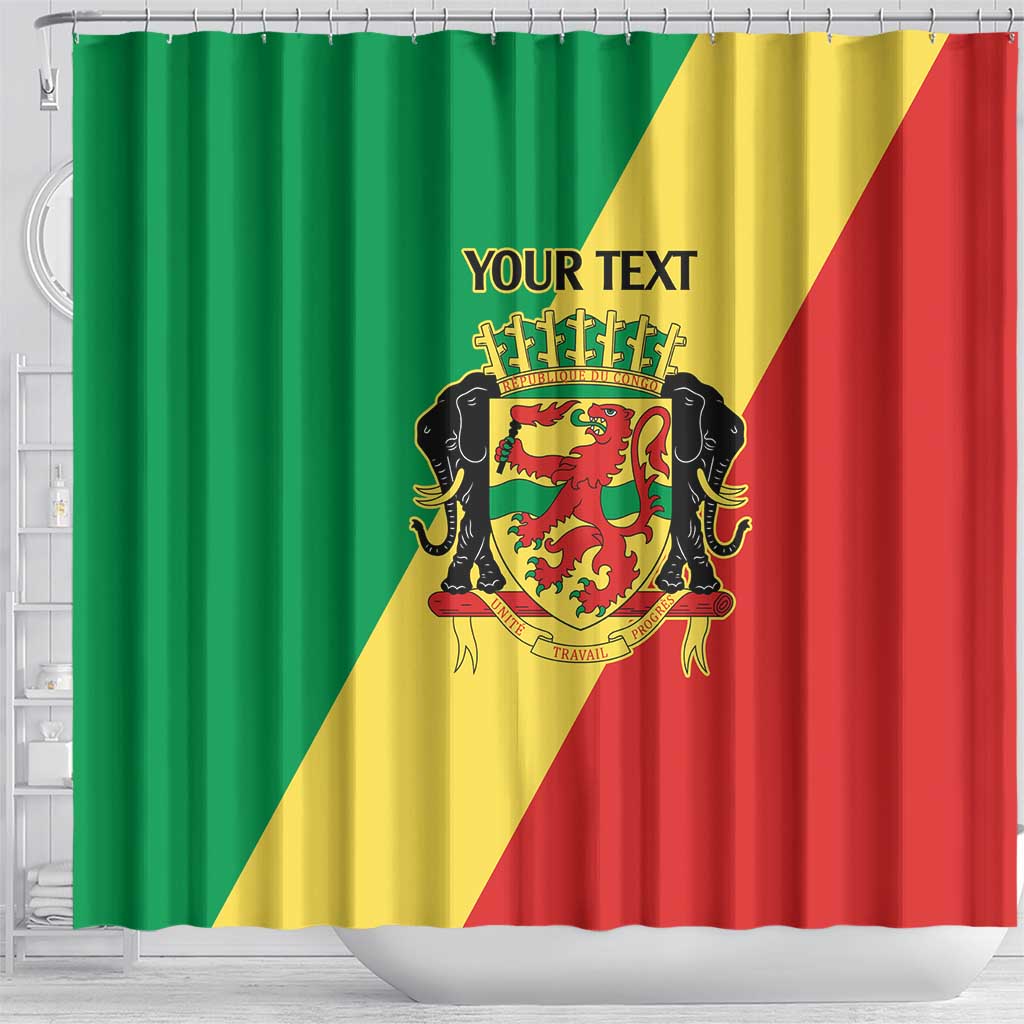 Republic of The Congo Personalized Shower Curtain Simple Flag Style - African Pride