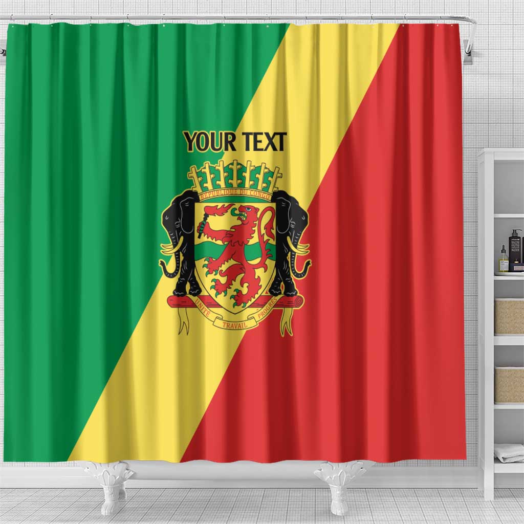 Republic of The Congo Personalized Shower Curtain Simple Flag Style - African Pride
