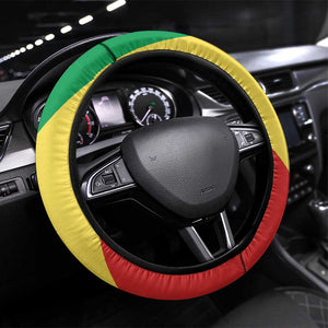 Republic of The Congo Steering Wheel Cover Simple Flag Style - African Pride