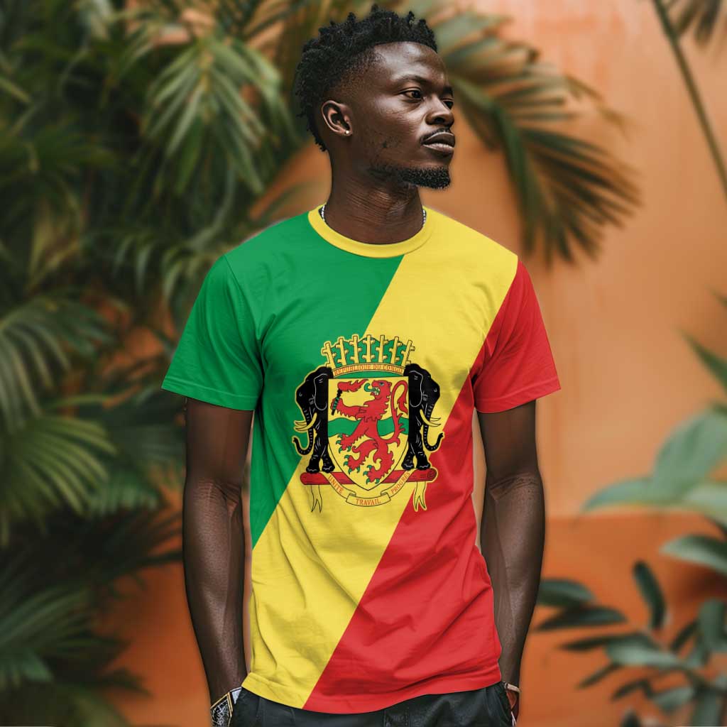 Republic of The Congo Personalized T shirt Simple Flag Style - African Pride