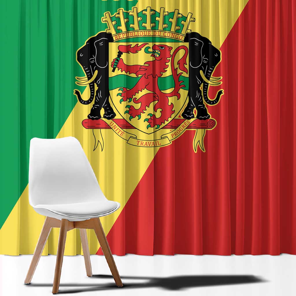Republic of The Congo Personalized Window Curtain Simple Flag Style - African Pride