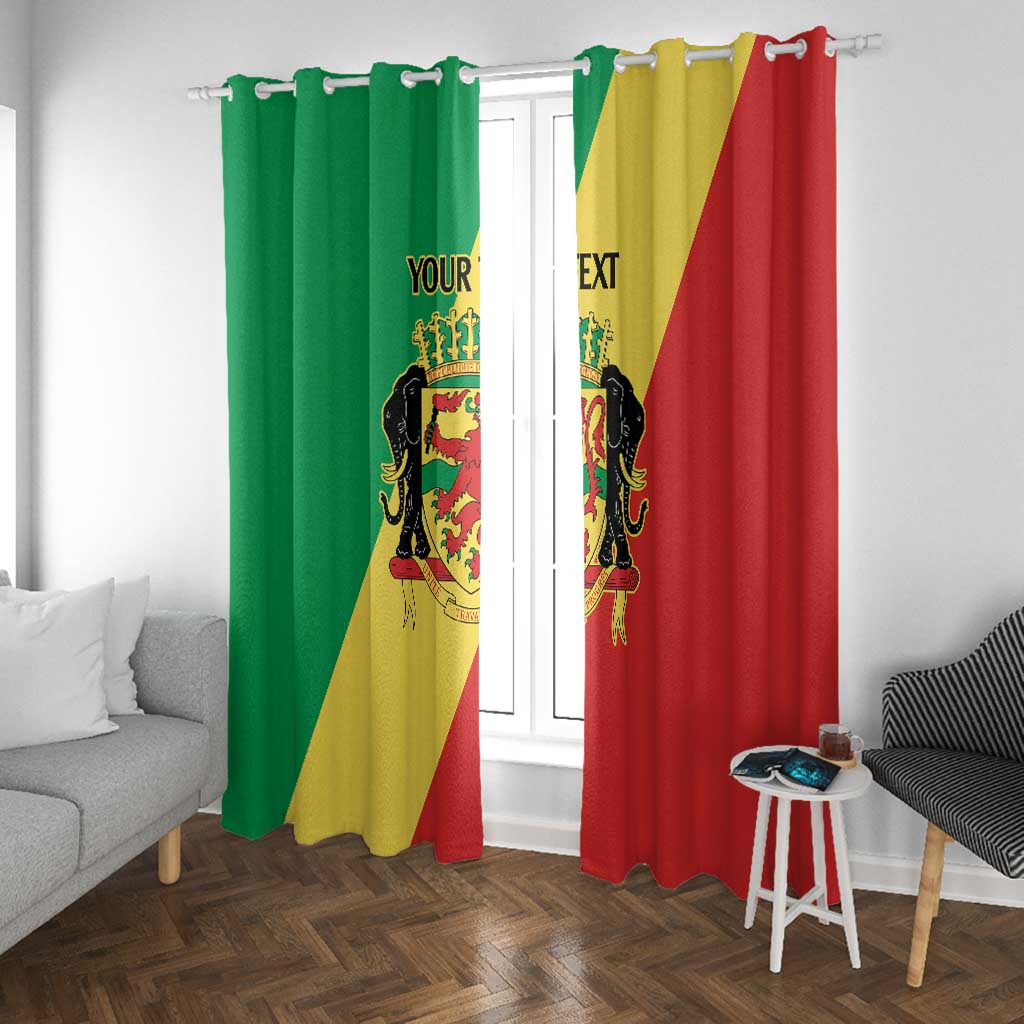 Republic of The Congo Personalized Window Curtain Simple Flag Style - African Pride