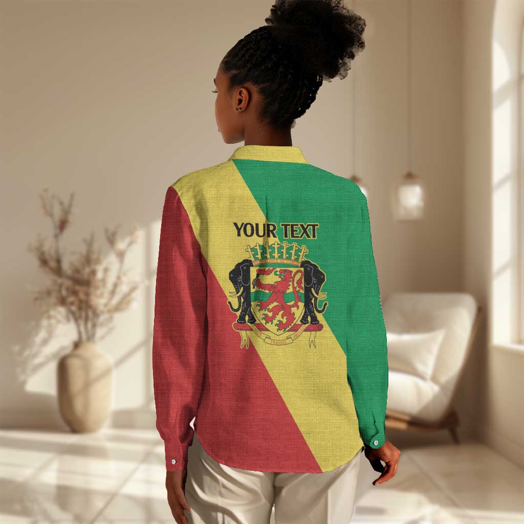Republic of The Congo Personalized Women Casual Shirt Simple Flag Style - African Pride