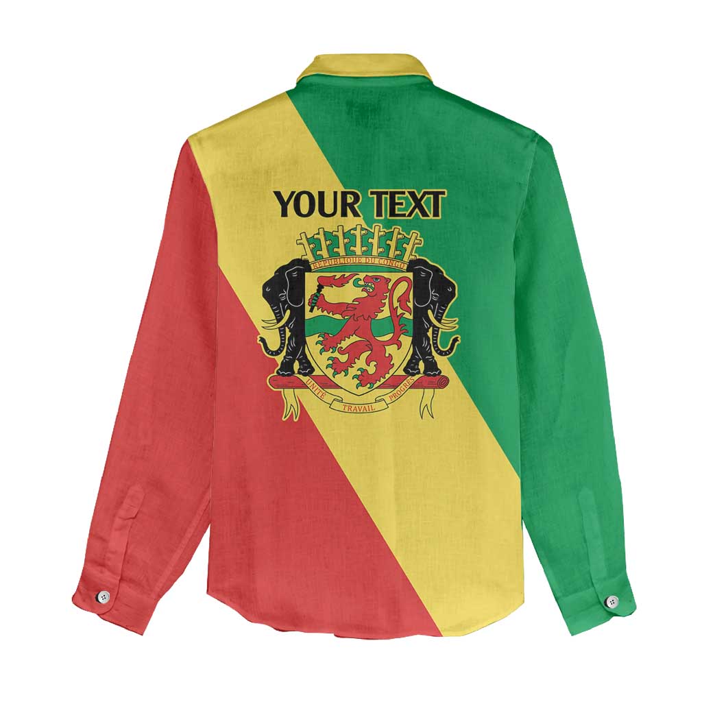 Republic of The Congo Personalized Women Casual Shirt Simple Flag Style - African Pride