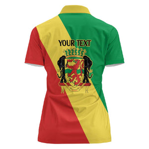 Republic of The Congo Personalized Women Polo Shirt Simple Flag Style - African Pride