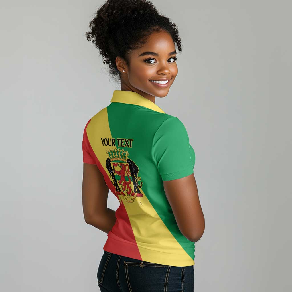 Republic of The Congo Personalized Women Polo Shirt Simple Flag Style - African Pride