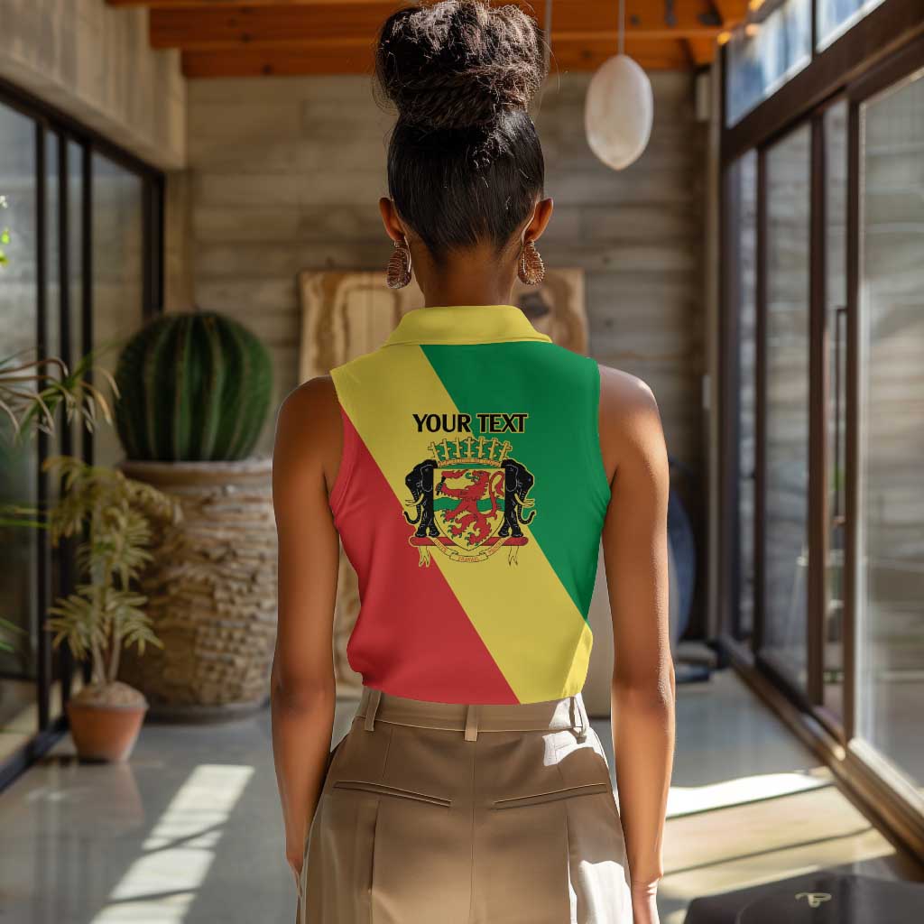 Republic of The Congo Personalized Women Sleeveless Polo Shirt Simple Flag Style - African Pride