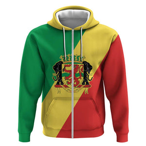 Republic of The Congo Personalized Zip Hoodie Simple Flag Style - African Pride