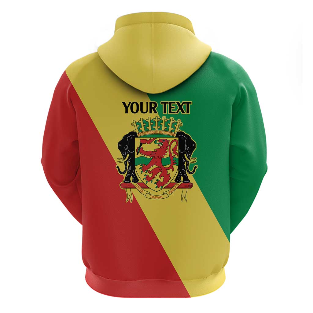 Republic of The Congo Personalized Zip Hoodie Simple Flag Style - African Pride