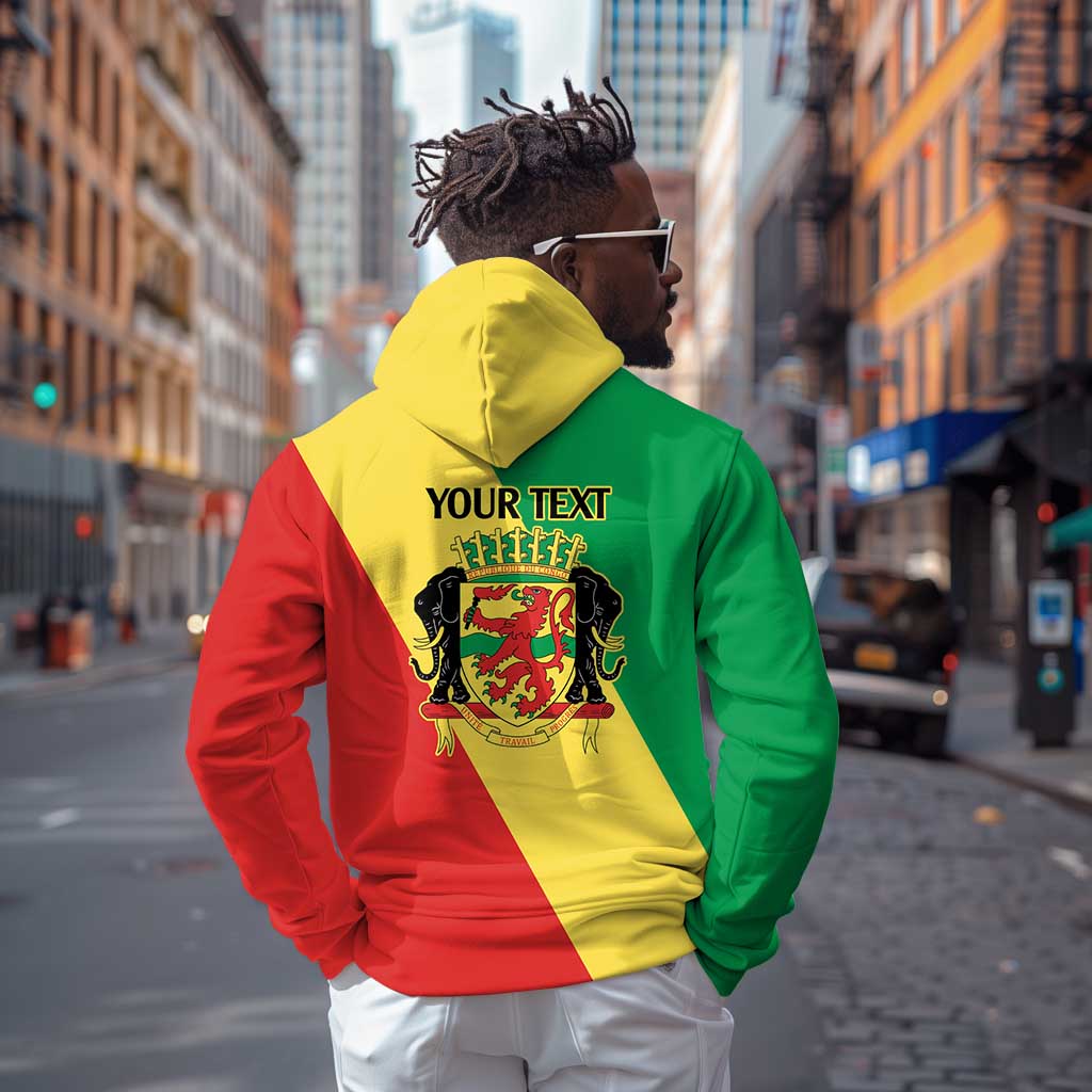 Republic of The Congo Personalized Zip Hoodie Simple Flag Style - African Pride