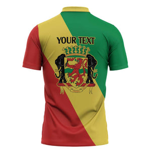 Republic of The Congo Personalized Zipper Polo Shirt Simple Flag Style