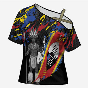 Swaziland Eswatini Somhlolo Day Cross Shoulder Shirt Independence Day