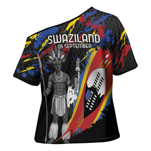 Swaziland Eswatini Somhlolo Day Cross Shoulder Shirt Independence Day