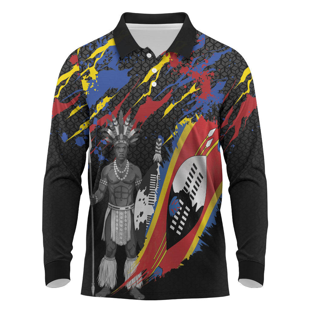 Swaziland Eswatini Somhlolo Day Long Sleeve Polo Shirt Independence Day