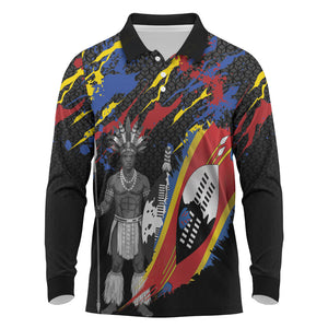Swaziland Eswatini Somhlolo Day Long Sleeve Polo Shirt Independence Day