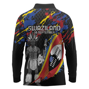 Swaziland Eswatini Somhlolo Day Long Sleeve Polo Shirt Independence Day