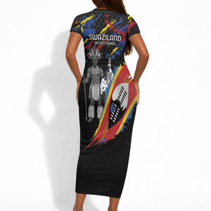 Swaziland Eswatini Somhlolo Day Short Sleeve Bodycon Dress Independence Day