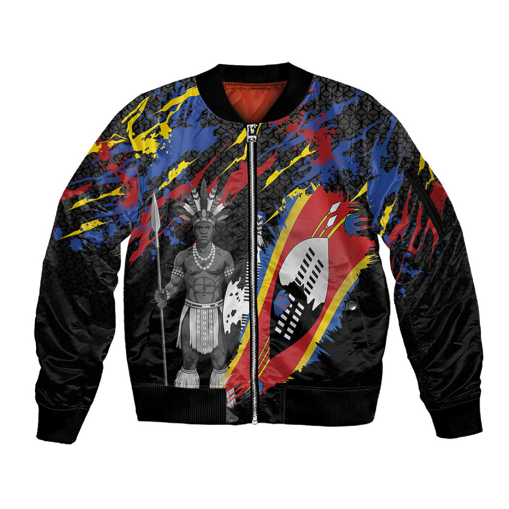 Swaziland Eswatini Somhlolo Day Sleeve Zip Bomber Jacket Independence Day