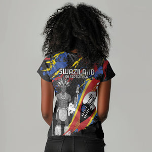 Swaziland Eswatini Somhlolo Day Women V-Neck T-Shirt Independence Day
