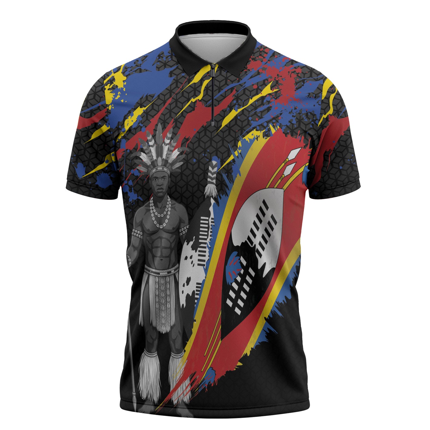 Swaziland Eswatini Somhlolo Day Zipper Polo Shirt Independence Day