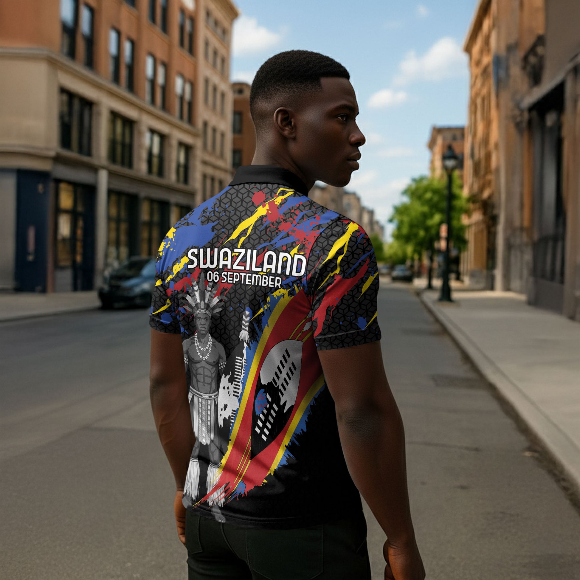 Swaziland Eswatini Somhlolo Day Zipper Polo Shirt Independence Day