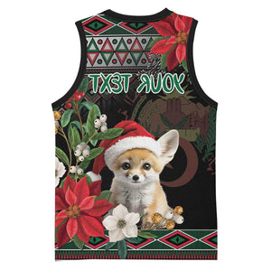 Algeria Christmas Personalized Basketball Jersey Fennec Fox Santa and Traditional Pattern - African Pride