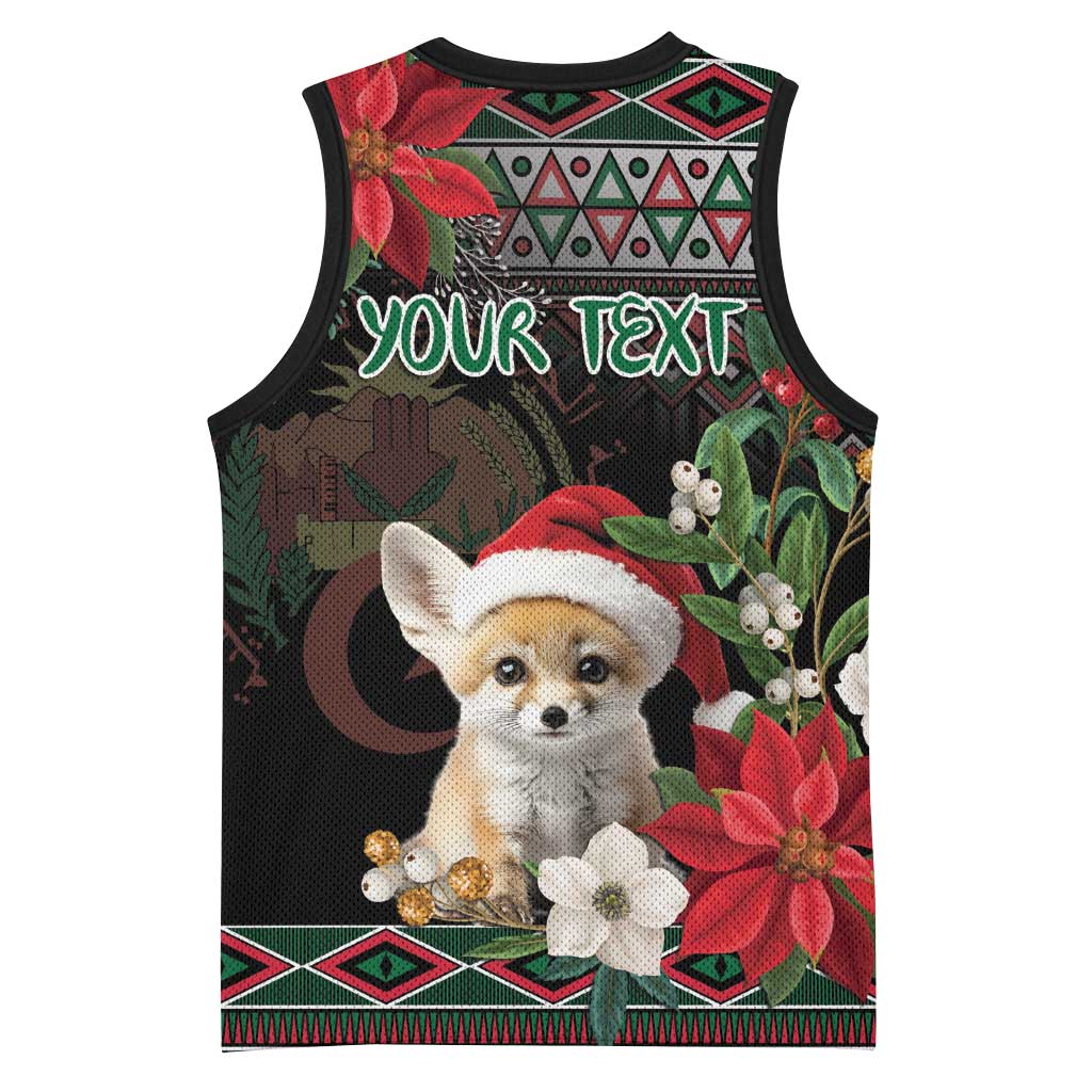 Algeria Christmas Personalized Basketball Jersey Fennec Fox Santa and Traditional Pattern LT9