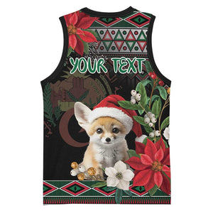 Algeria Christmas Personalized Basketball Jersey Fennec Fox Santa and Traditional Pattern LT9
