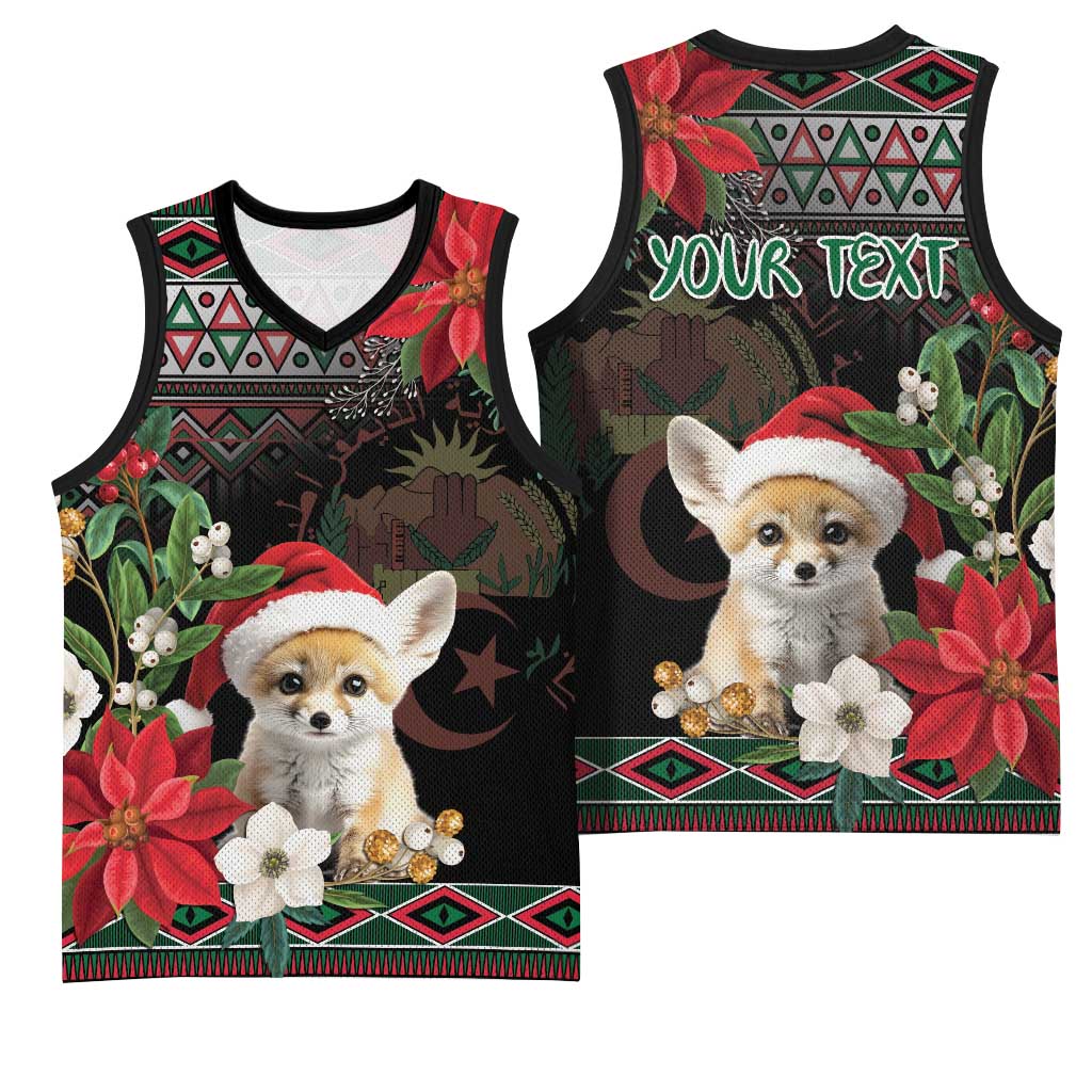 Algeria Christmas Personalized Basketball Jersey Fennec Fox Santa and Traditional Pattern LT9