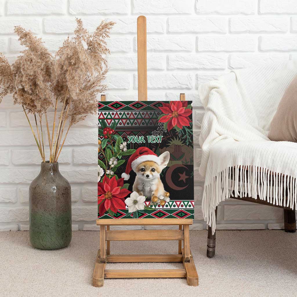 Algeria Christmas Personalized Canvas Wall Art Fennec Fox Santa and Traditional Pattern