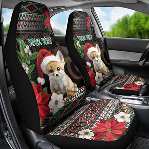 Algeria Christmas Personalized Car Seat Cover Fennec Fox Santa and Traditional Pattern