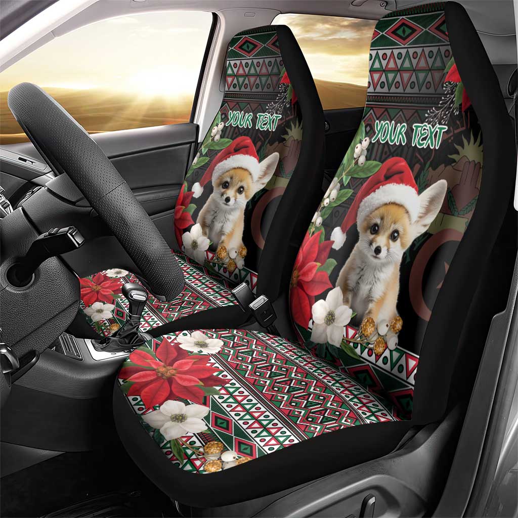 Algeria Christmas Personalized Car Seat Cover Fennec Fox Santa and Traditional Pattern