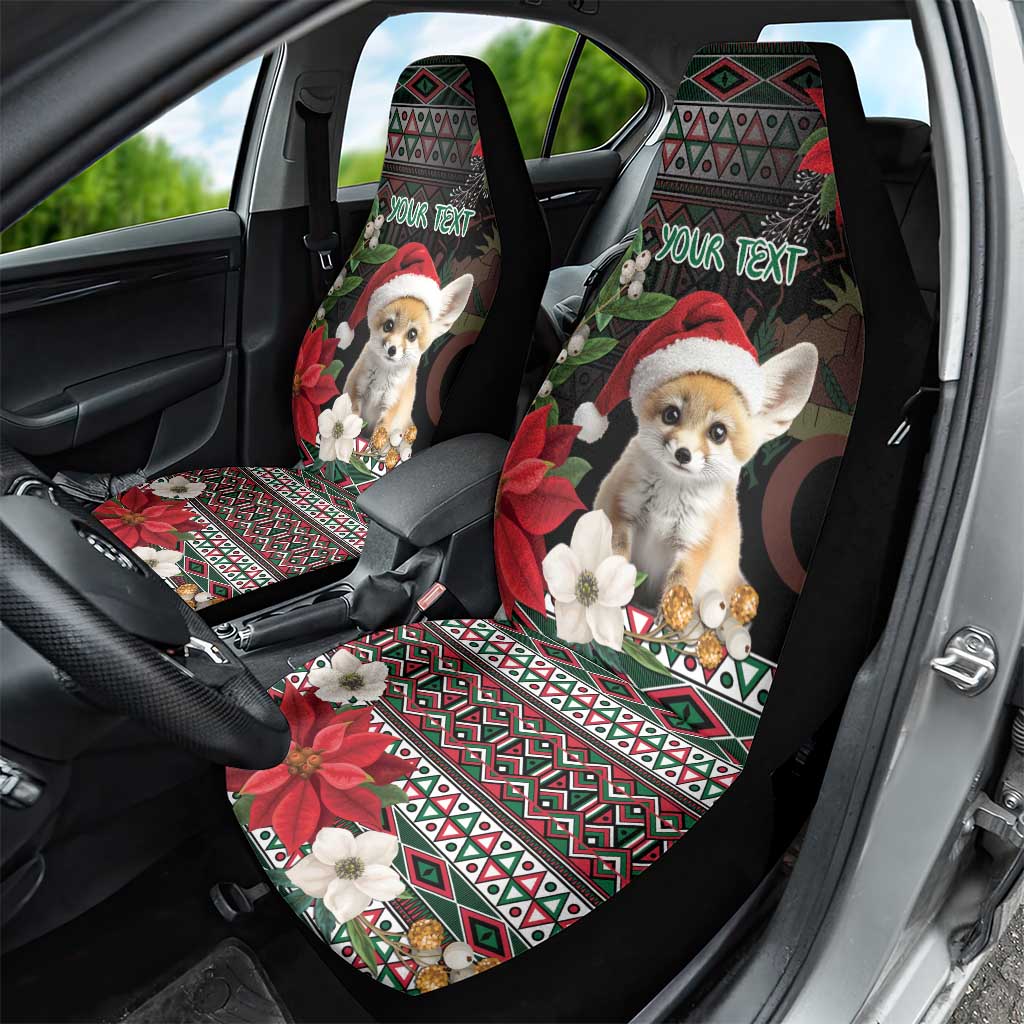 Algeria Christmas Personalized Car Seat Cover Fennec Fox Santa and Traditional Pattern