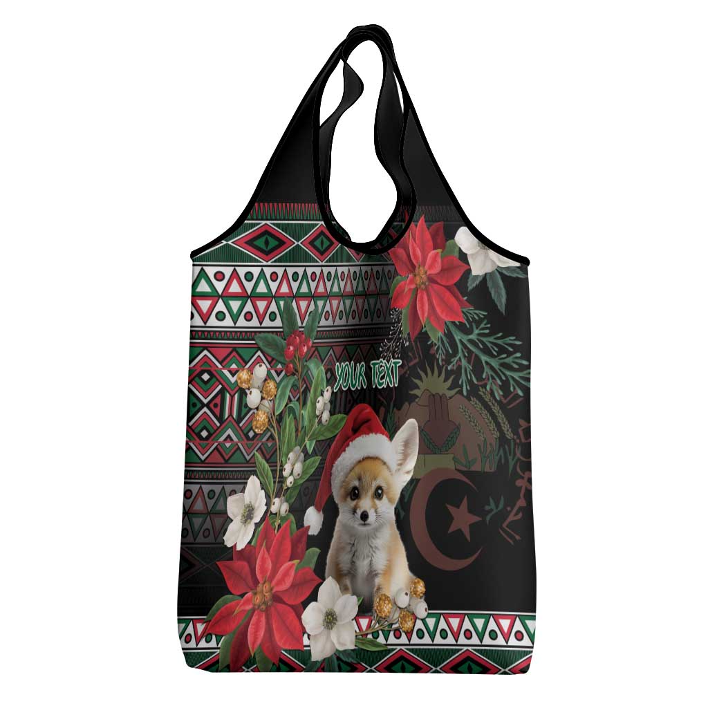 Algeria Christmas Personalized Grocery Bag Fennec Fox Santa and Traditional Pattern
